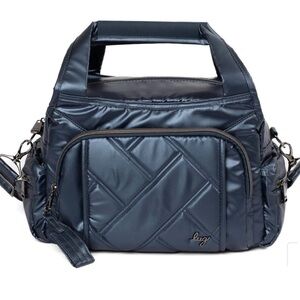Lug Rumble Satchel Bag in Metallic Indigo